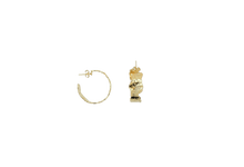 Load image into Gallery viewer, Gold plated hammered detail earring hoops