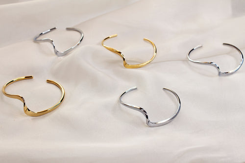Brass detail bangles / bracelets in gold and silver